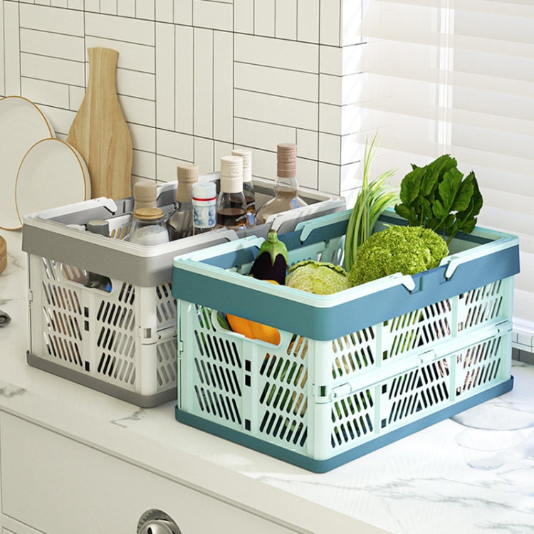 Plastic Folding Storage Basket Shopping Basket Camping Storage Box With Handle