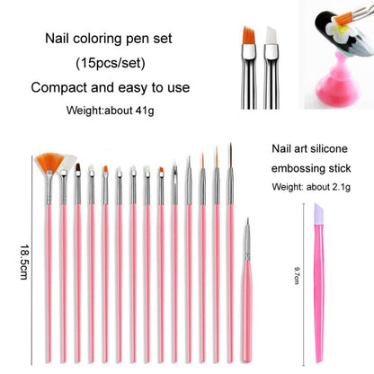 Nail Art Tools Set Nail Painting Pen Dotting Pen Filing Strip Rhinestone Butterfly Sequin Jewelry Set