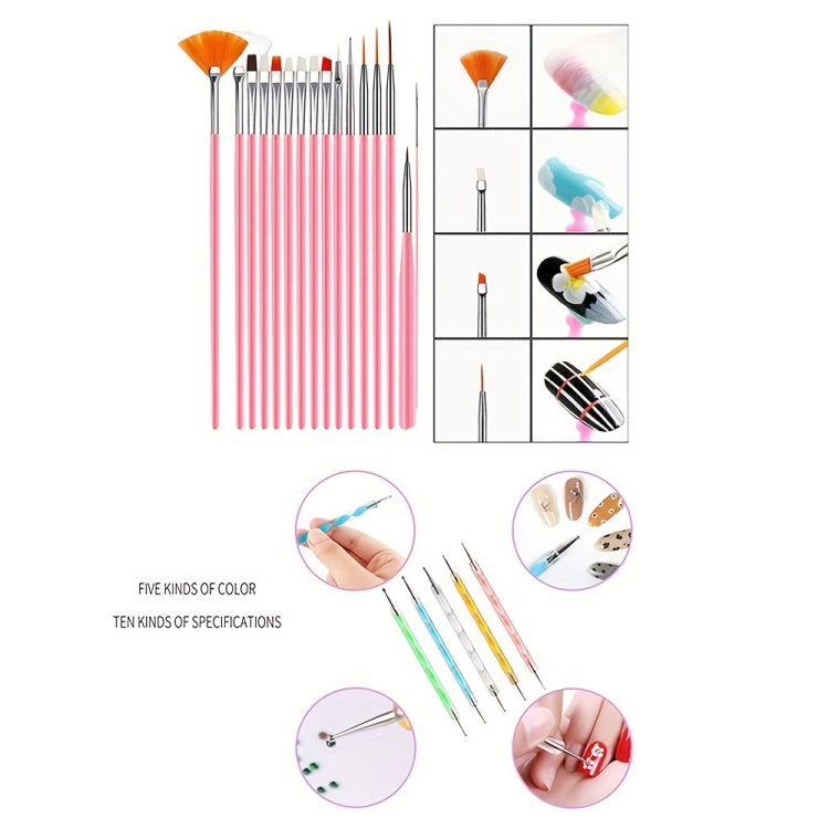 Nail Art Tools Set Nail Painting Pen Dotting Pen Filing Strip Rhinestone Butterfly Sequin Jewelry Set