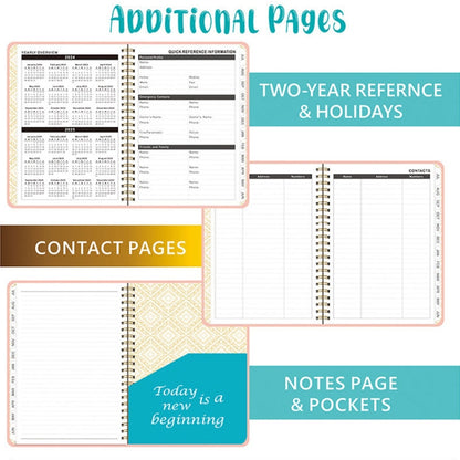 January-December 2025 English A5 Notebook Schedule Coil Elastic Cord Work Planner