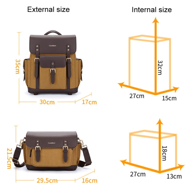 Vintage Waterproof Canvas Bag DSLR Camera Photo Bag, Cwatcun D127 Single Shoulder