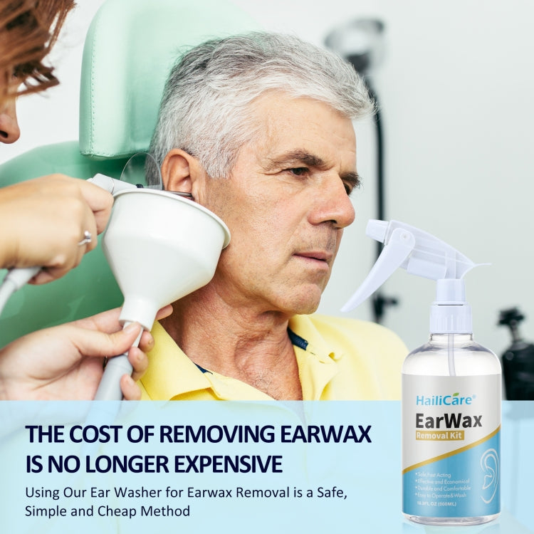 Adult using safe ear irrigation system for at-home ear cleaning