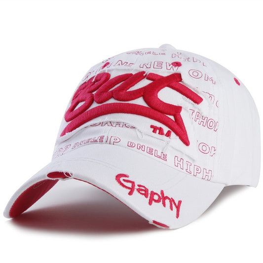 Embroidery Letter Pattern Adjustable Curved Eaves Baseball Cap, Head Circumference: 54-62cm