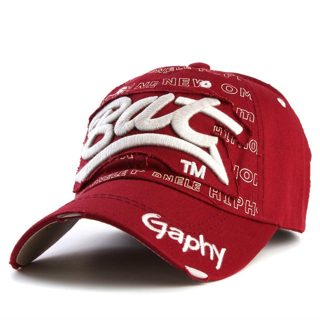 Embroidery Letter Pattern Adjustable Curved Eaves Baseball Cap, Head Circumference: 54-62cm