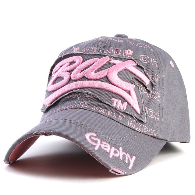 Embroidery Letter Pattern Adjustable Curved Eaves Baseball Cap, Head Circumference: 54-62cm