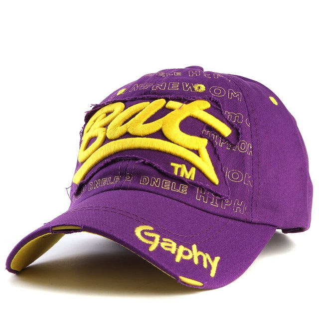 Embroidery Letter Pattern Adjustable Curved Eaves Baseball Cap, Head Circumference: 54-62cm