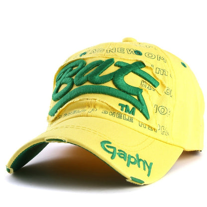 Embroidery Letter Pattern Adjustable Curved Eaves Baseball Cap, Head Circumference: 54-62cm