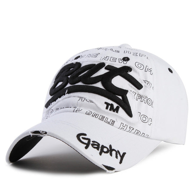 Embroidery Letter Pattern Adjustable Curved Eaves Baseball Cap, Head Circumference: 54-62cm