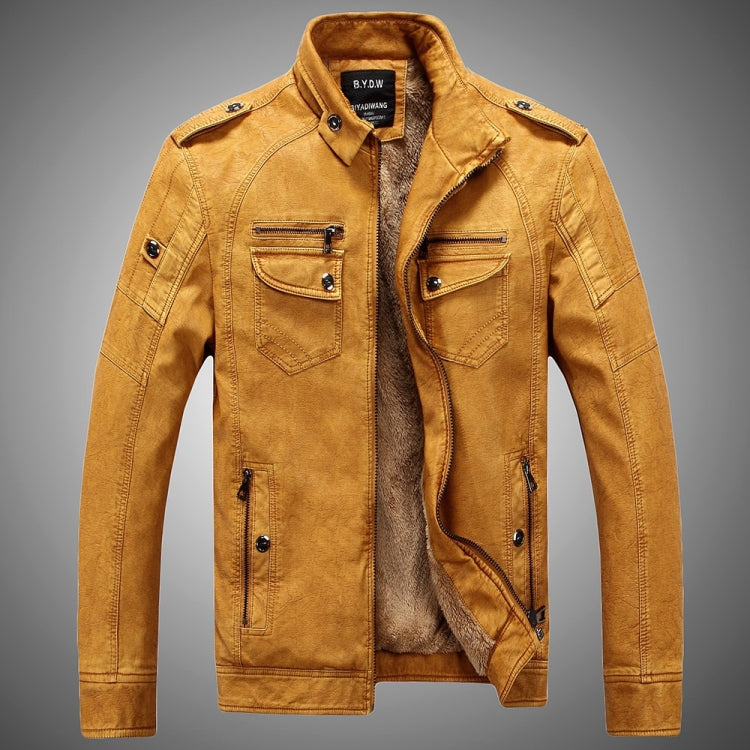 Men Plus Velvet Loose Leather Jacket Coat