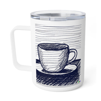 Double Shot of coffee  Insulated Coffee Mug, 10oz-Shalav5
