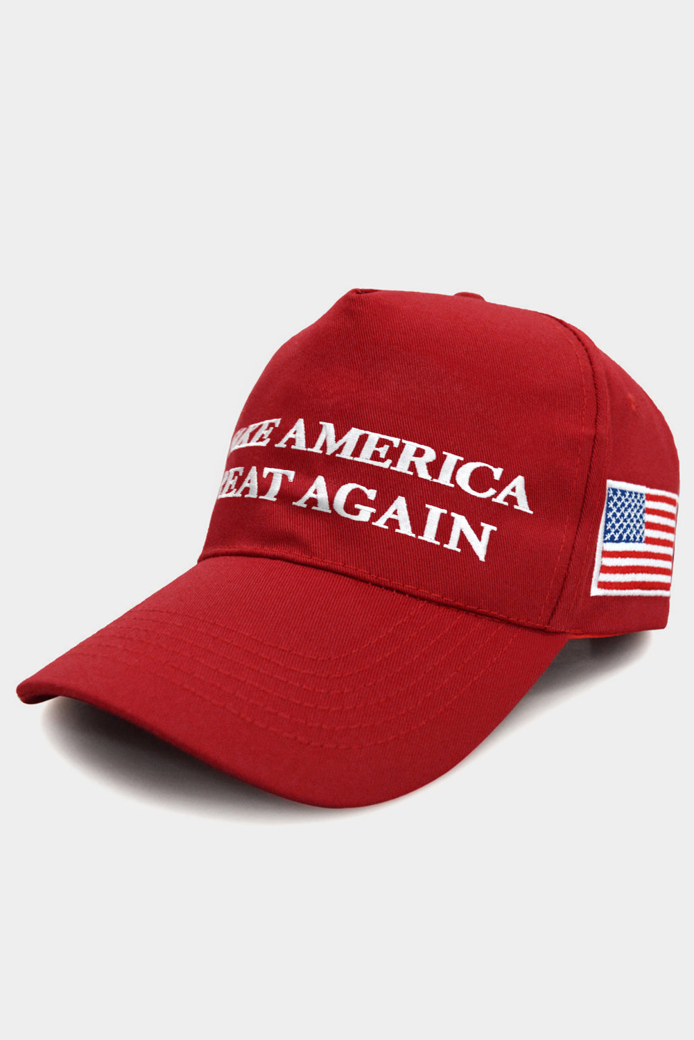 Fiery Red MAKE AMERICA GREAT AGAIN Flag Embroidered Baseball Hat