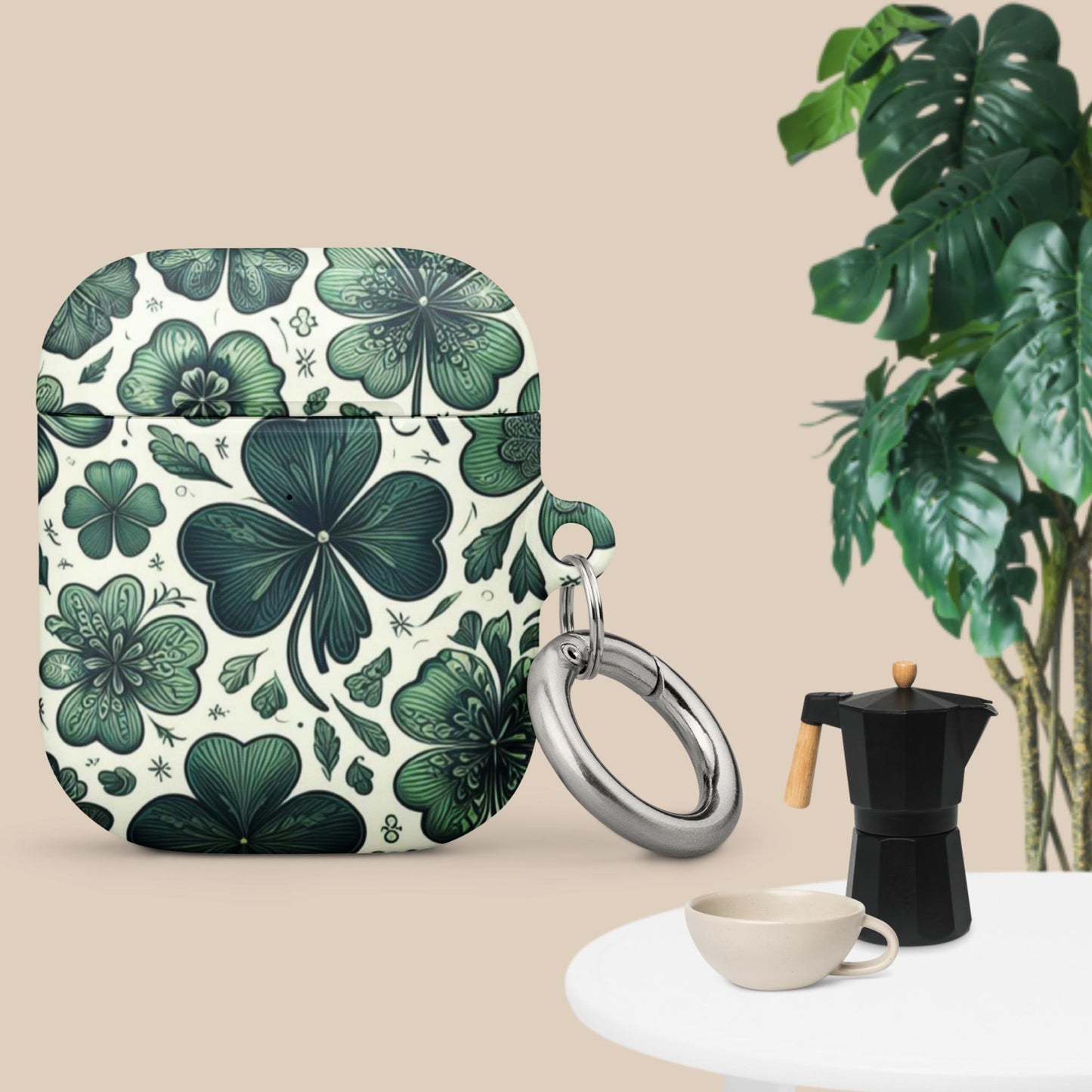 Lucky Clove Bloom: St. Paddy's AirPods Case with Floral Charm