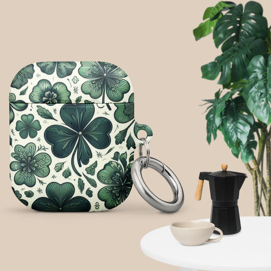 Lucky Clove Bloom: St. Paddy's AirPods Case with Floral Charm