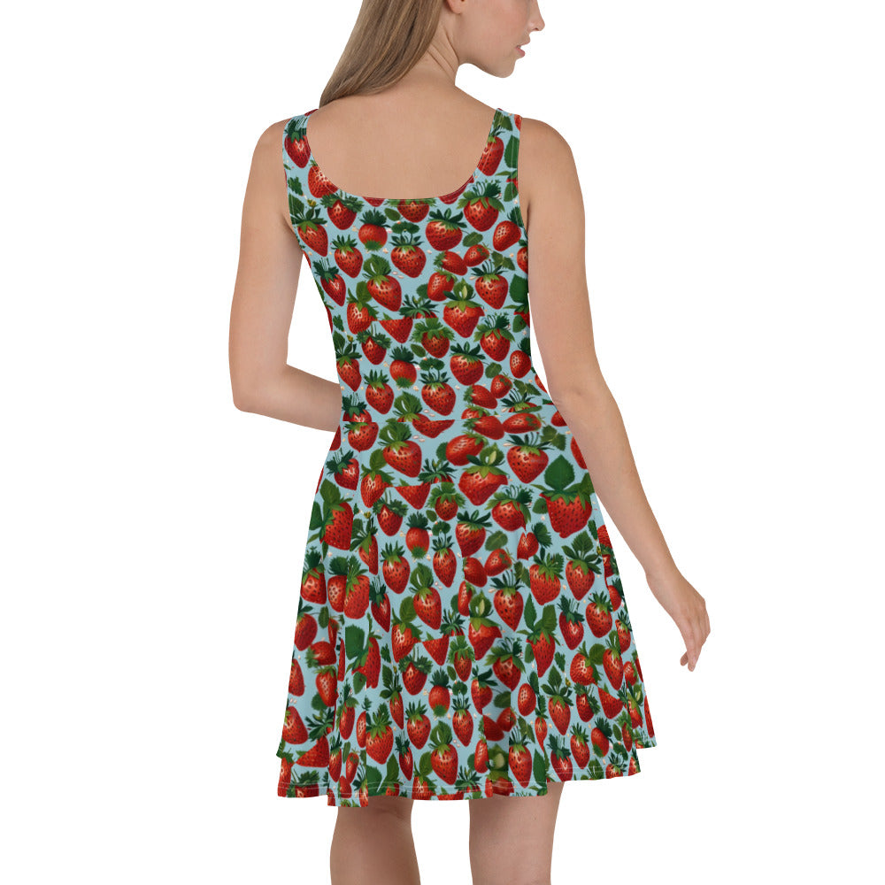 Sea Of Strawberries Skater Dress