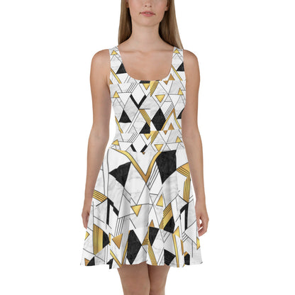 Dresses - Geometric Design Skater Dress