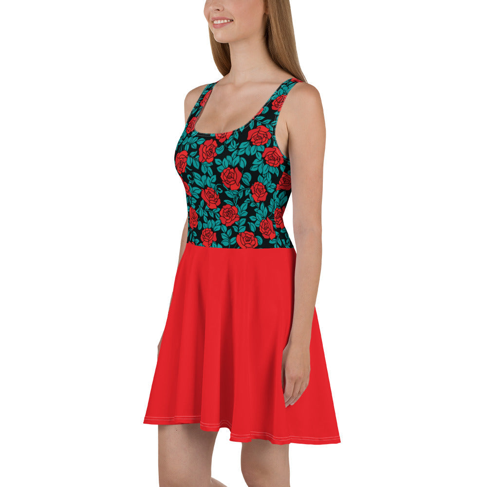 Dresses - Red Roses Skater Dress