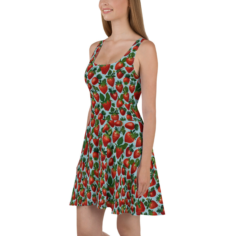 Sea Of Strawberries Skater Dress