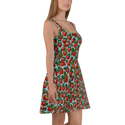 Sea Of Strawberries Skater Dress