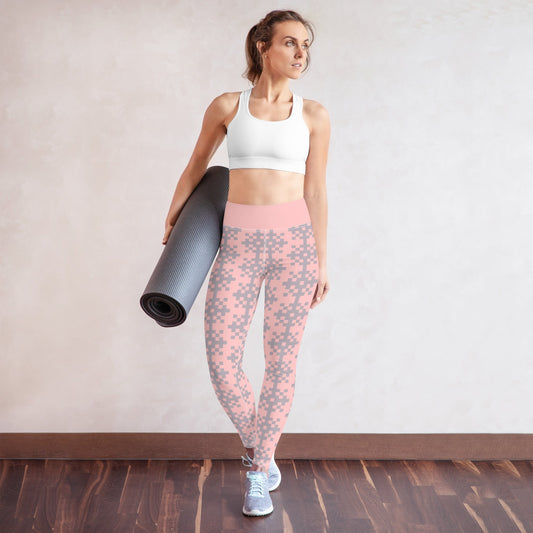 Pink / Gray Yoga Leggings-Shalav5