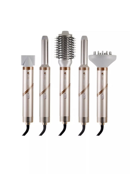 Champagne 3-in-1 folding hot air brush for hair styling