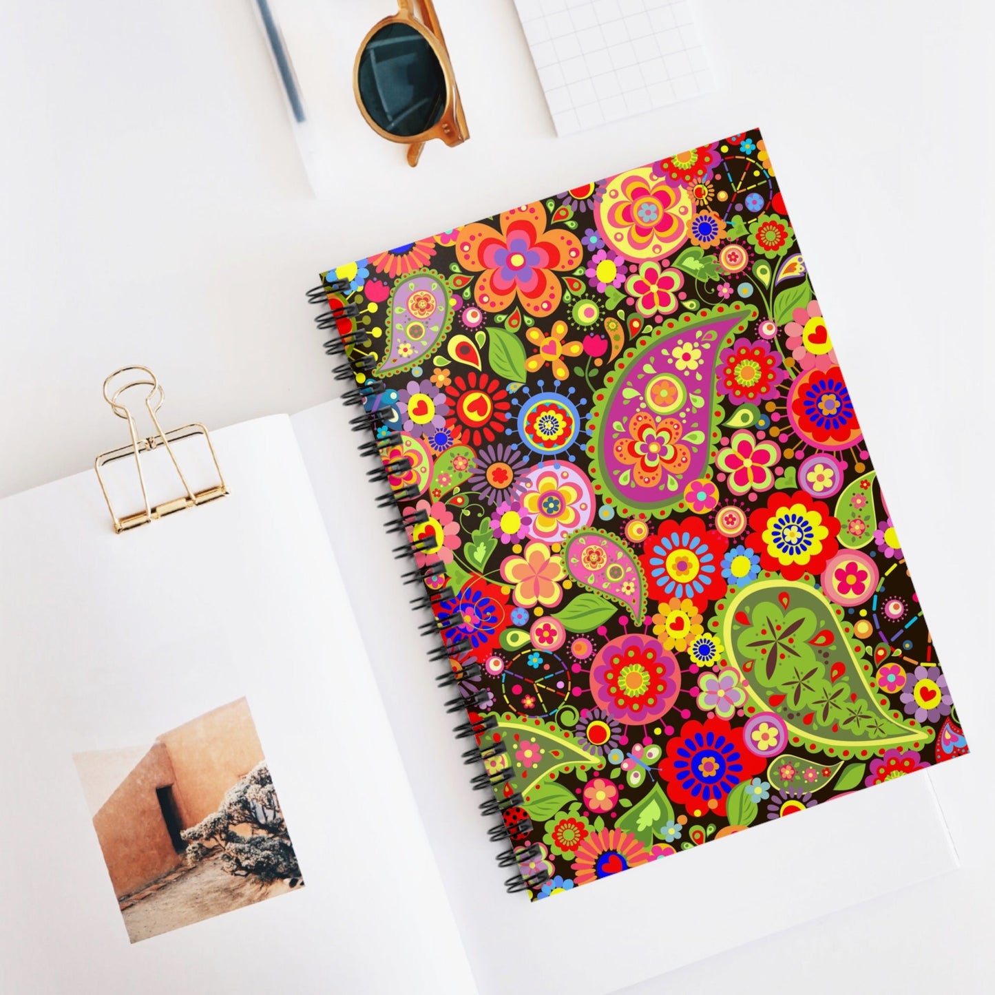 Floral sketch Spiral Notebook - Ruled Line-Shalav5