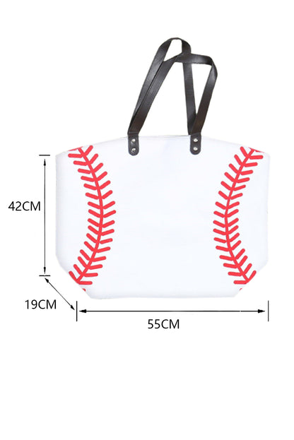 Chestnut Baseball Pattern Canvas Large Tote Bag