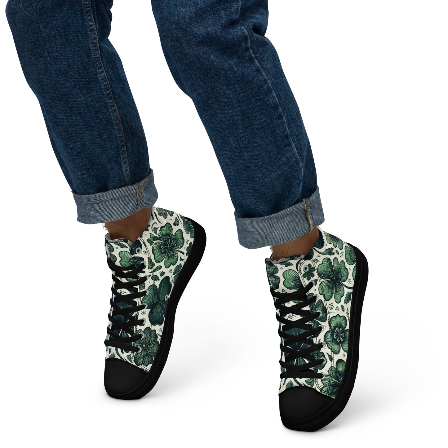 Happy St Patrick's Day Men’s high top canvas shoes