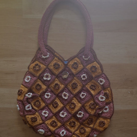 Handcrafted Crochet Tote Bag - Multicolor
