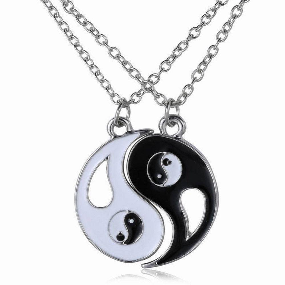 Mystical Yin Yang Pendant Necklace Stainless Steel