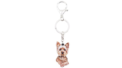 Acrylic Cartoon Cute Yorkshire Terrier Dog Key Chains-Shalav5