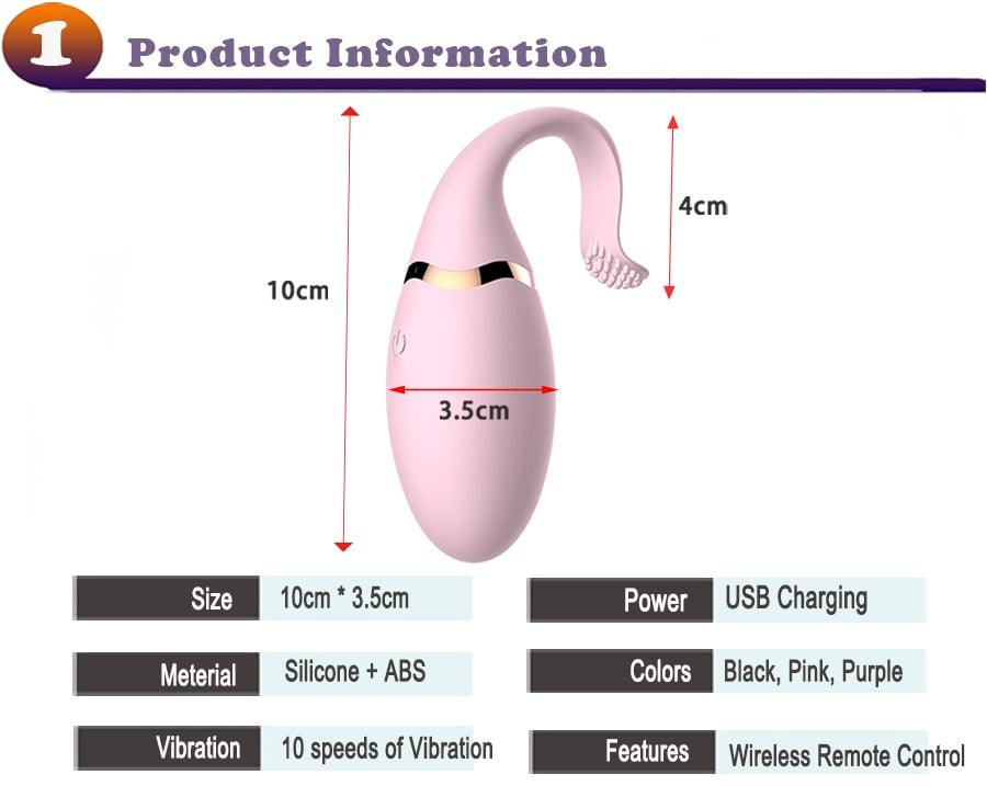 Wireless Remote Control Silicone Bullet Egg Vibrators for Women