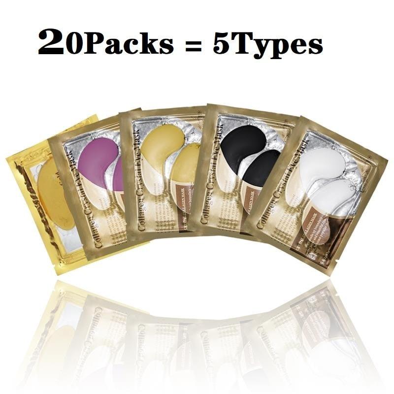 20Packs 24K Gold Crystal Collagen Eye Mask Patch Pad Moisturizing Anti Aging Puffiness-Shalav5