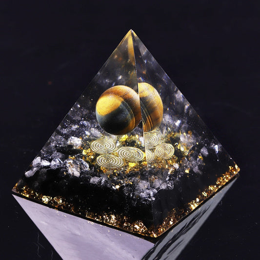 Orgone Energy Converter Orgonite Pyramid Obsidian Soothe The Soul Stone That Change The Magnetic Field Of Life Resin Jewelry