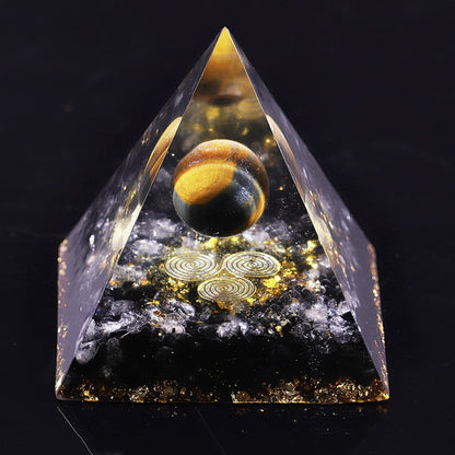 Orgone Energy Converter Orgonite Pyramid Obsidian Soothe The Soul Stone That Change The Magnetic Field Of Life Resin Jewelry