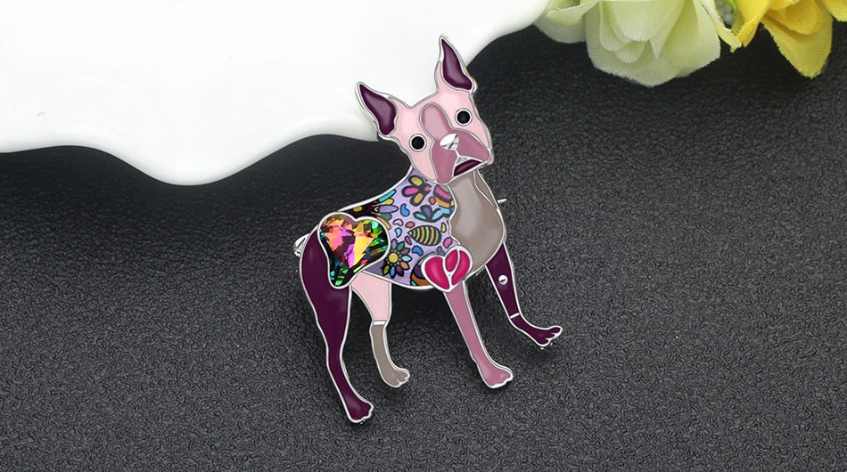 Boston Terrier Dog Brooches Pin Jewelry-Shalav5