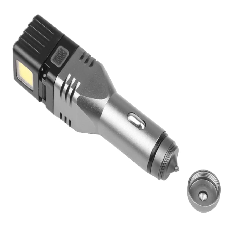 LED Flashlight MINI Car Chargeable Lantern Torch Powerful Lamp Built-in Li-ion Battery Car Cigarette Lighter Socket Light-Shalav5