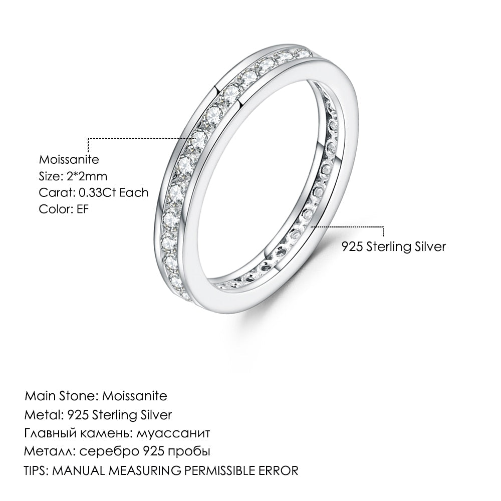 2.0mm Moissanite Round Channel Eternity Ring 925 Sterling  Silver-Shalav5
