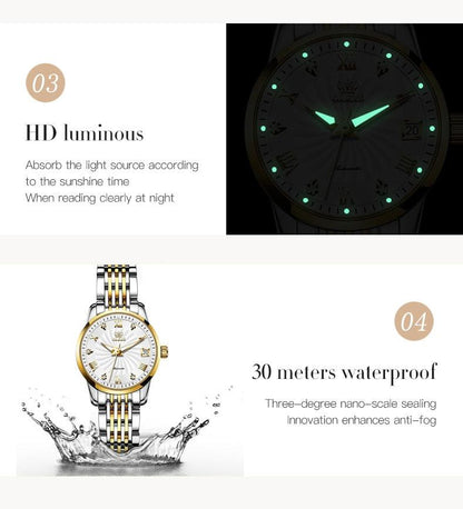 Gold Automatic Watch Luxury Waterproof Mechanical