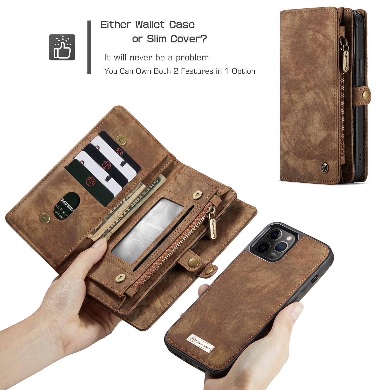 Magnetic Split Leather Zipper Multi Slots Wallet Case for iPhone 6-12-Shalav5