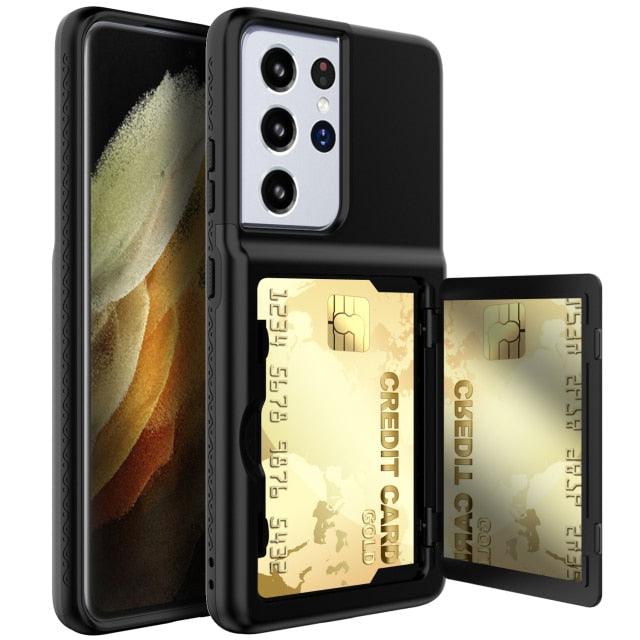 Armor Slide Card Case For Samsung Galaxy S21 Ultra Plus-Shalav5