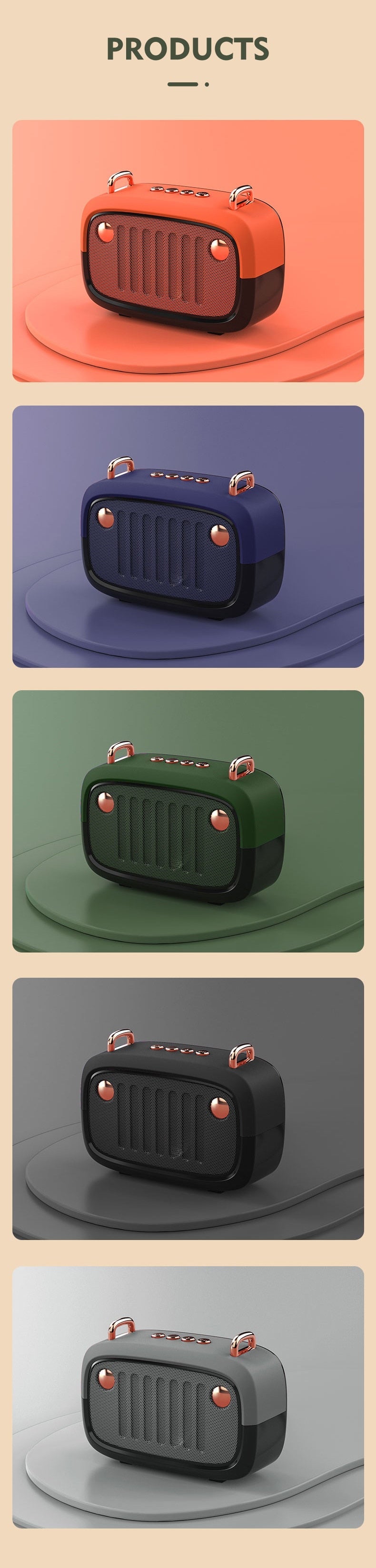 Vintage Portable Cartoon Bluetooth 5.0 Speaker
