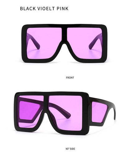 Sunglasses - Stylish Oversized Sunglasses Square Gradient Color Vintage Eyewear