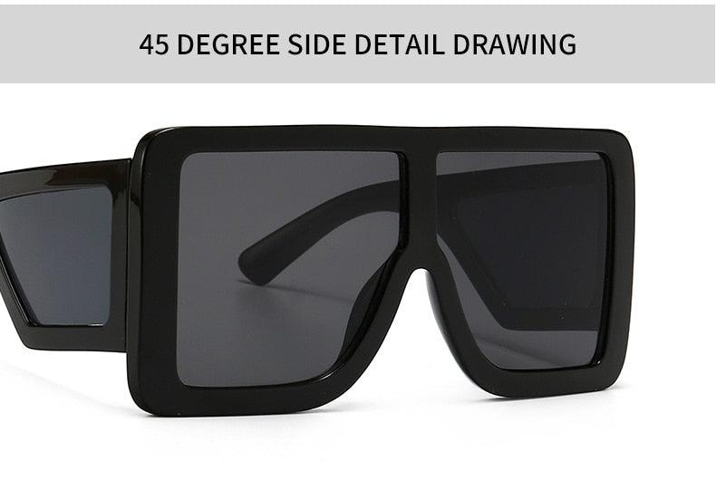 Sunglasses - Stylish Oversized Sunglasses Square Gradient Color Vintage Eyewear