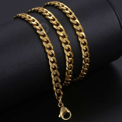 Steel Necklace - Stainless Steel Necklace Curb Cuban Link Chains Gold Silver 3-11mm