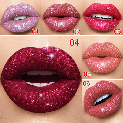 6 Color Matte Lipstick Waterproof Long Lasting Lip Gloss Shiny Metallic Lip Makeup-Shalav5