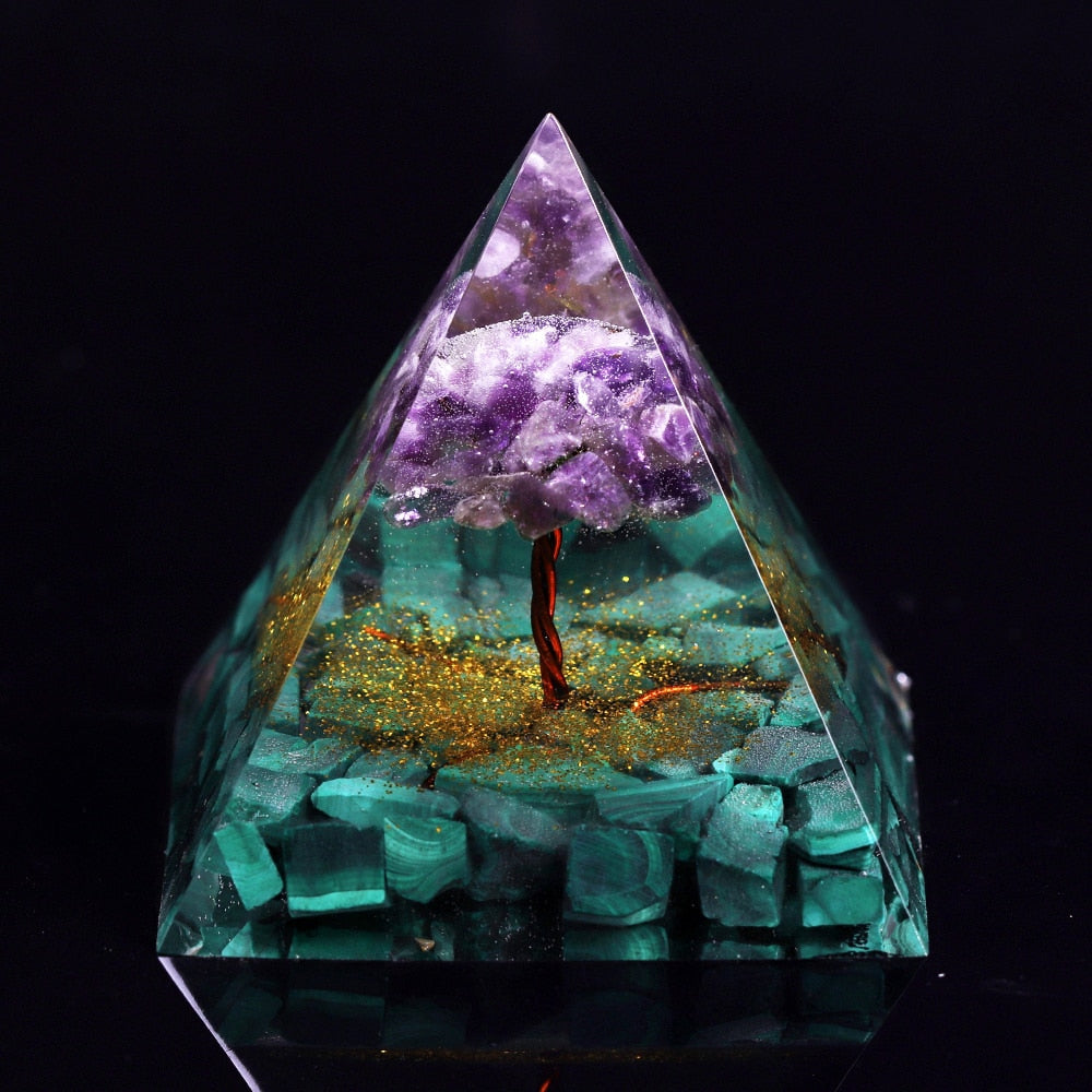 Tree Of Life Orgone - Handmade Tree Of Life Orgone Pyramid Healing Crystals
