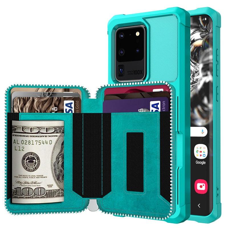 Wallet Case - Wallet Case For Samsung Galaxy S20 Ultra Case Leather Flip Credit Card Photo Holder Hard Back