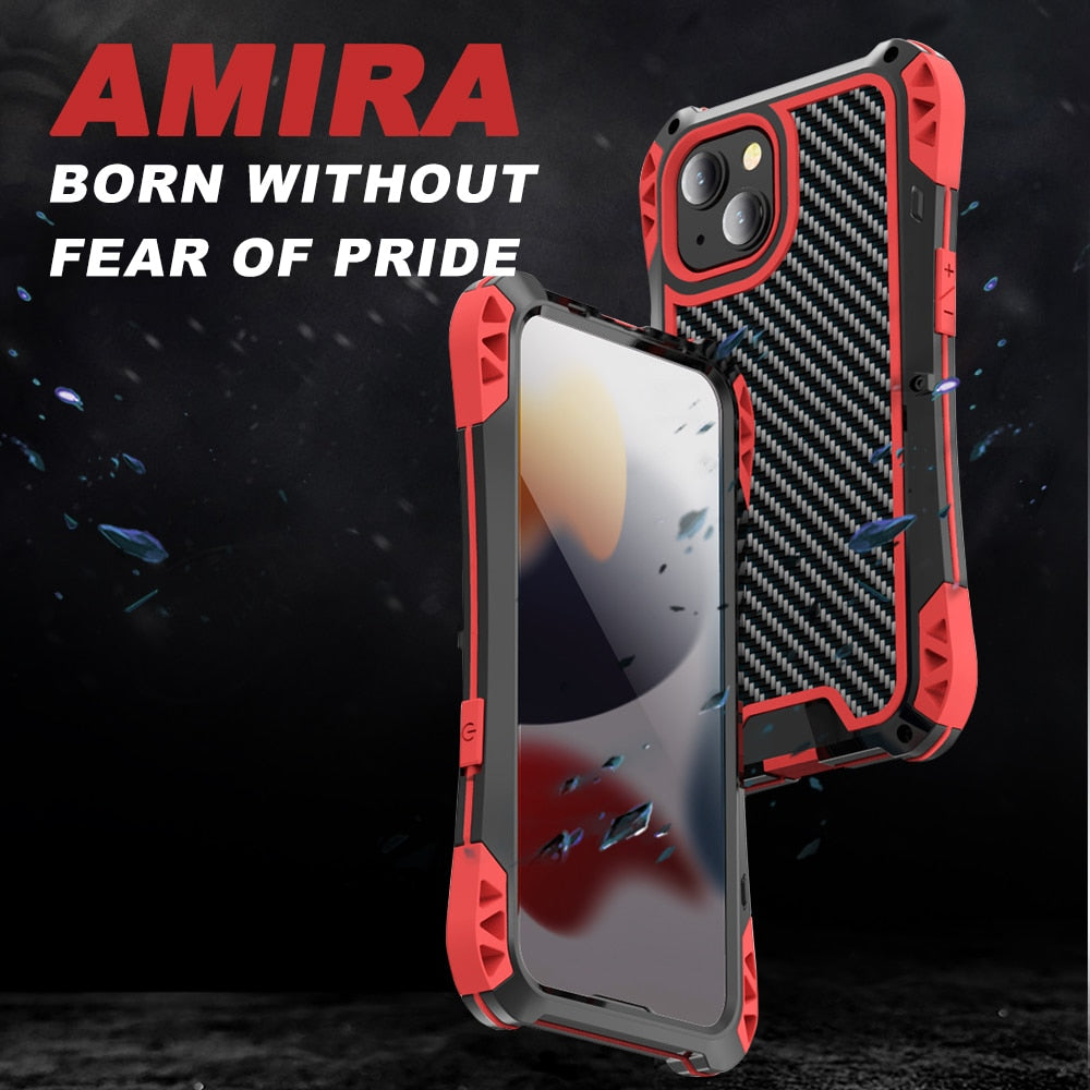 IPhone 13 Pro Max Case - IPhone 13 Pro Max Case, Aluminum Heavy Duty Shockproof Metal+Silicone