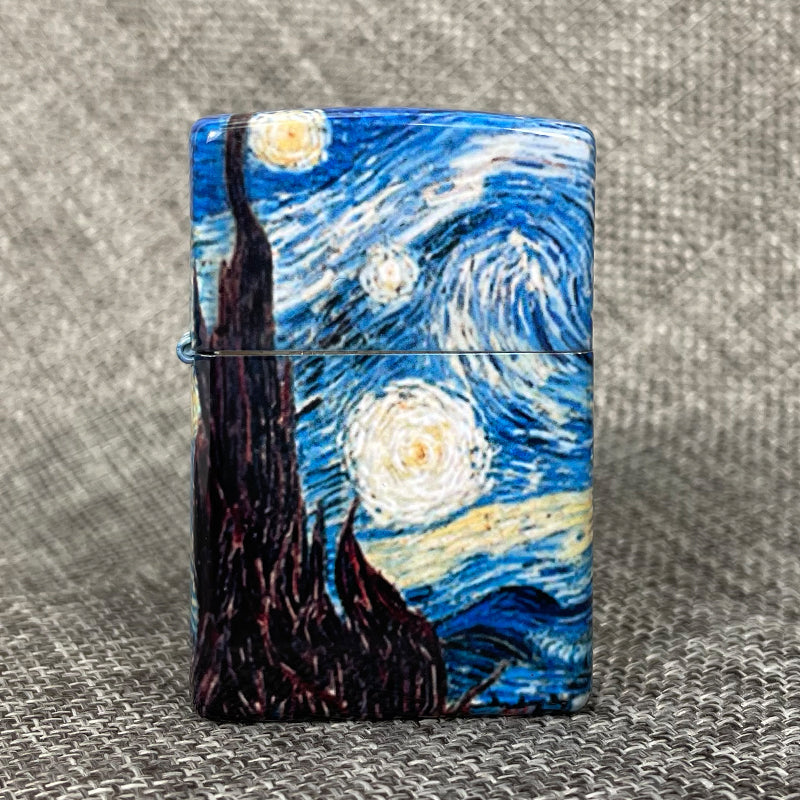 classic Van Gogh Starry Night Zippo lighter in blue sky-Shalav5