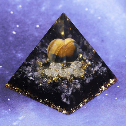 Orgone Energy Converter Orgonite Pyramid Obsidian Soothe The Soul Stone That Change The Magnetic Field Of Life Resin Jewelry